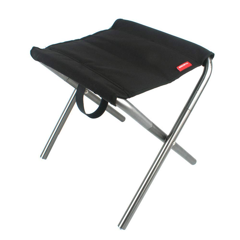 Tabouret de camping noir pliable avec sac pour barbecue - 7