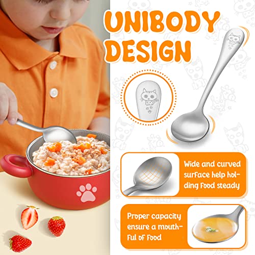 9-Piece Kids Silverware Flatware Set, Haware Stainless Steel Toddler Preschooler Eating Utensils, Metal Cutlery For Self Feeding, Mini Flatware Set For Home Kitchen School, Healthy And Dishwasher Safe #TOP3