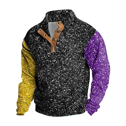 2025 Outfit for Men,2025 Shirts for Men,Carnival Print Crew Neck Loose New Party Soft Comfy 2025 Tops