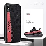 Fashion Yeezy Case for iPhone Xs Max,Hard PC+ Yeezy 350 Sneakers Material,Shock Absorbing Protective Sport Cover for iPhone 6.5 inch（Black & Red）