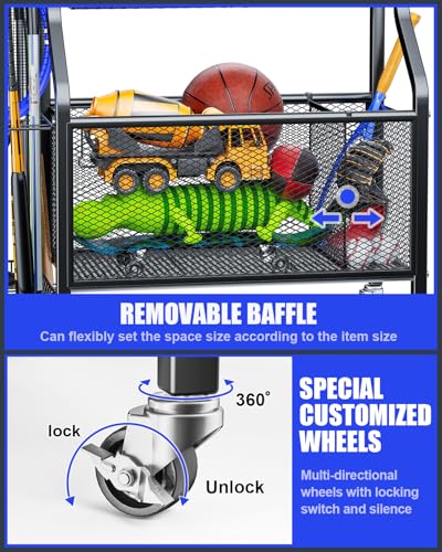 Hoachily Garage Sports Equipment - Ball Storage Rack 2024 Upgraded Heavy Duty Steel Ball Storage Garage Sports Organizer For Garage thumb #4