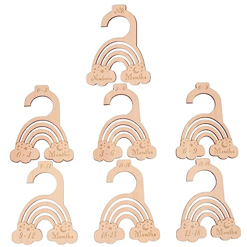 Holibanna 7Piezas Divisores Madera para Bebés De Organizadores De Ropa Infantil Separadores para Ropa De Niña y Ergonómico