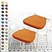 Wyajmoo 2er Set Stuhlkissen mit Bändern -40x38x5CM rutschfeste Hufeisen Sitzkissen Leinen Memory Baumwolle Kissen Einfarbig Dicke Sitzauflagen für Zuhause Büro Küche Esszimmer (Orange)