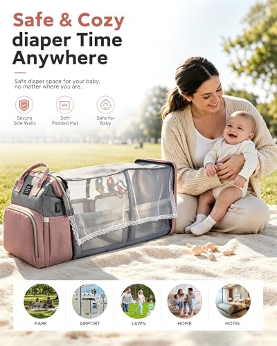 Image of houscly Diaper Bag Backpack with Changing Station