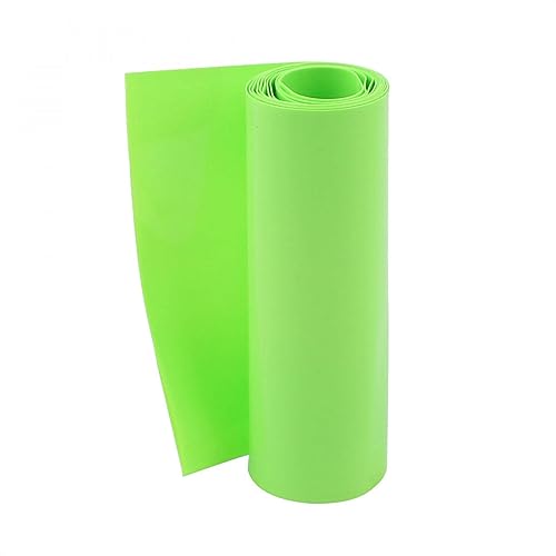 sourcing map Tubo termorretráctil de PVC de 3.740in de ancho plano de 16.4ft de 16 pies verde para baterías 18650