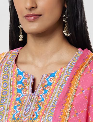 Image of BIBA Women Cotton Straight Suit Set