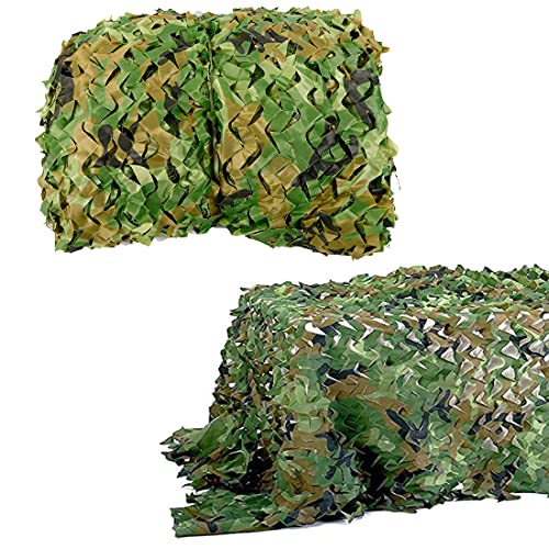 DNYSYSJ Large Camo Netting 26ft x 26ft Woodland Camouflage Netting Military Hunting Camping Net Cover Blind with Mesh Attached