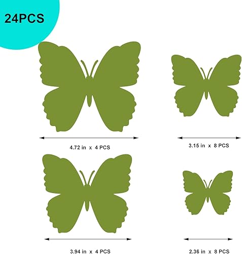 Miniatura 3 de Rankaxa 24-Pack Butterfly Wall Decorations, Removable 3D Butterfly Stickers for Party Decoration, Home Art Decoration, and Other DIYwith Magnets.