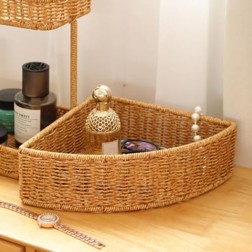 Cesta de almacenamiento esquinera lavable y resistente para despensa 5