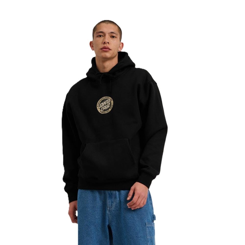 Santa Cruz Carved MFG Hoodie Black Chest Print Logo Jumper Hoody (UK, Alpha, M, Regular, Regular)