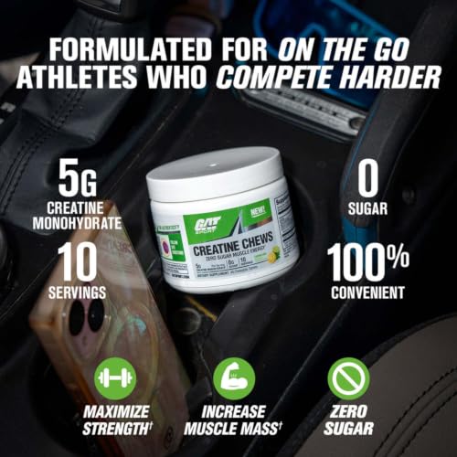 Image of GAT SPORT CREATINE Chews, Lemon Lime, 40 Tablets (10 Servings) | Sugar-Free Chewable Creatine Tablets for Muscle Growth, Muscle Size & Overall Lean Muscle Mass Support*