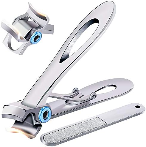 Nail Clippers for Thick Nails - Pretty Diva Wide Jaw Opening Oversized Nail Clippers, Stainless Steel Heavy Duty , Extra Large Toenail Clippers for Seniors Elderly