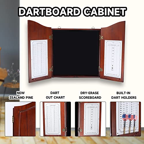 GSE Games & Sports Deluxe Walnut Dartboard Cabinet #TOP26