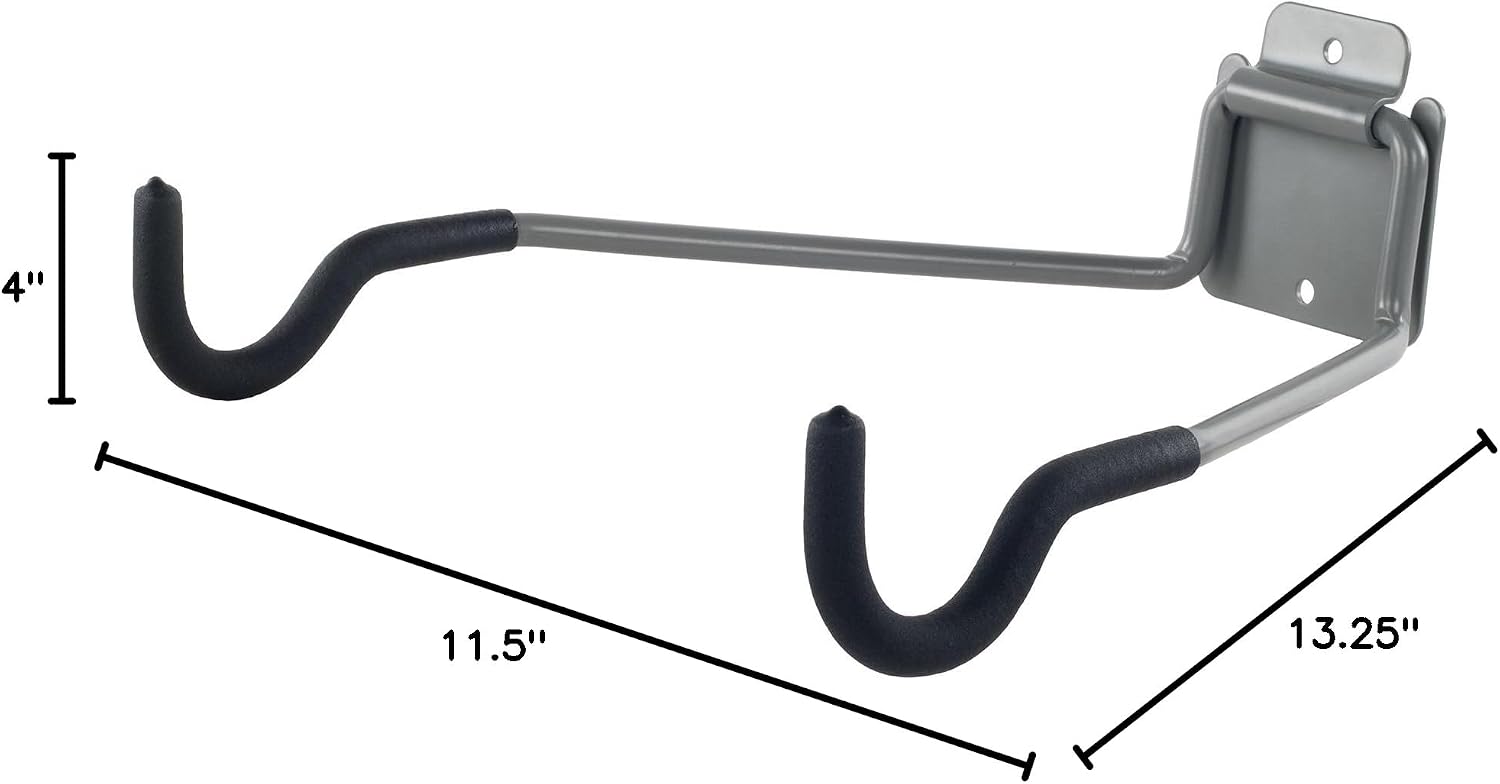 Stalwart 75-ST6016 Bike Rack Wall Hook, Wall Mount Flip-Up Bike Storage, Bicycle Holder / Hanger with EVA Foam - Bike Accessories for Garage or House