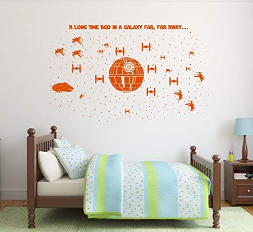 Star Wars Wall Decor - Death Star Ultimate Battle Scene - Vinyl Decal For Boy's Bedroom, Gameroom Or Playroom #TOP5