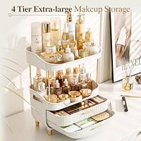 caktraie 4-Tier Makeup Organizer Bathroom Countertop Storage White — image 2