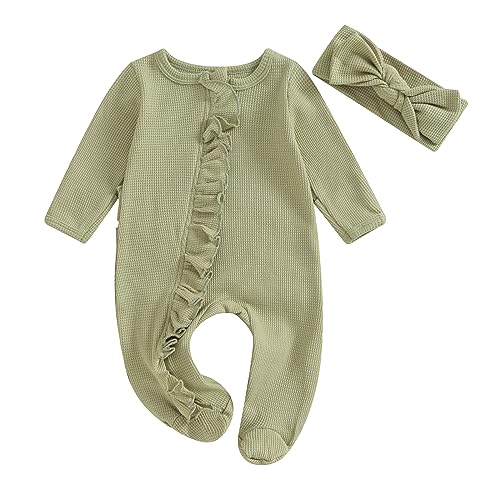 Image of CIYCUIT Baby Girls Cactus Footies Newborn Zip Up Onesie Romper