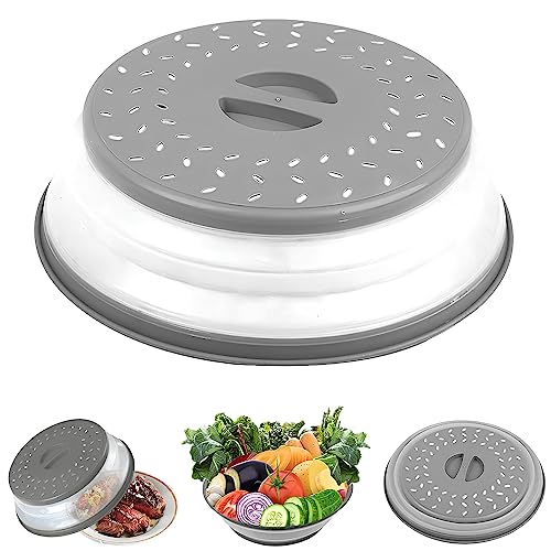 Coperchio Per Microonde, Copertura Per Microonde Coperchio, Coperchio Microonde Pieghevole, Piatto Campana Coperchio Microonde, Per Riscaldamento a Microonde e Antispruzzo (Grigio)