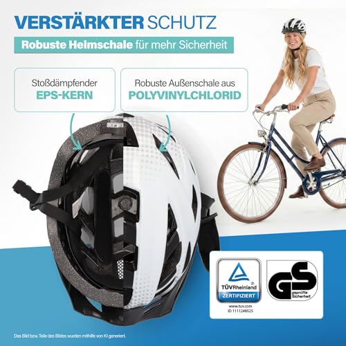 FISCHER Urban Kask Rowerowy dla Dorosłych, Bialy, Rozmiar S/M