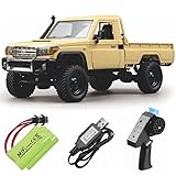 Ritaosan トヨタ ラジコン 子供向け 人気 ラジコンカー トラック オフロード 36CM 大型 軽トラ クローラー 1/12 4WD リモコンカー 2.4GHz コントローラブルライト 速度調整 充電式 バッテリー2個付き 電動 おもちゃ 技適認証済み 男の子 誕生日 ギフト お祝い クリスマス プレゼント MN82 (黄色)