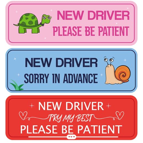 Image of 3pcs Magnet for Car, 10x3.4 Inch Sticker Removable Car Bumper Sticker Magnetic Safety Warning Signs for Novice & Student Drivers