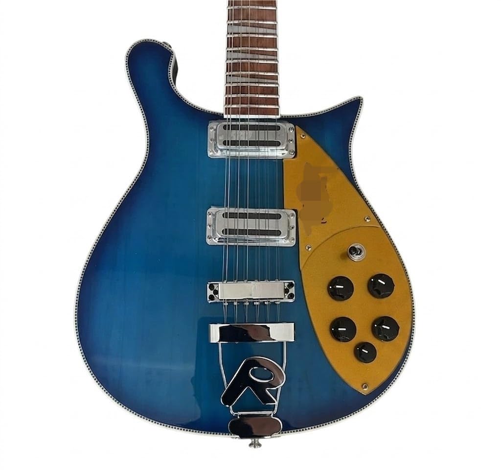 Chitarre elettriche a corpo solido a 12 corde, chitarra elettrica Blue Burst con intarsi triangolari e pickup, Guitarra Electrica for rock classico, 39 pollici