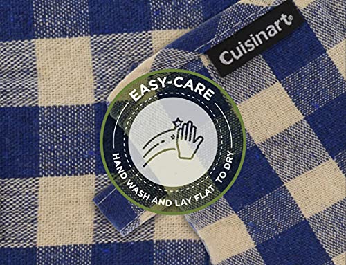 Cuisinart Buffalo Check Mini Oven Mitts - 2 Pack, Blue And Ivory Plaid Design - Handle Hot Kitchen Items Safely - Non-Slip Grip Mini Oven Gloves With Insulated Pockets - 5.5 X 7.25 Inches #TOP3