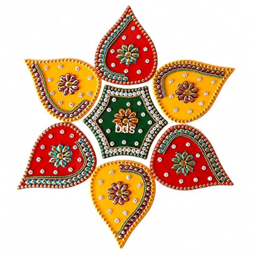 Image of Designer Handcrafted Decorative Kundan Rangoli /Return Gift diiwali /Wedding Gift /Makarsankranti Handcrafted Decorative Diwali /Navratri Rangoli Set /Christmas Gift