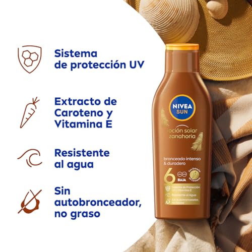 NIVEA-SUN-Leche-Solar-Zanahoria-FP6-1-x-200-ml-proteccion-solar-para-un-bronceado-bonito-y-duradero-protector-solar-hidratante-resistente-al-agua-crema-bronceadora