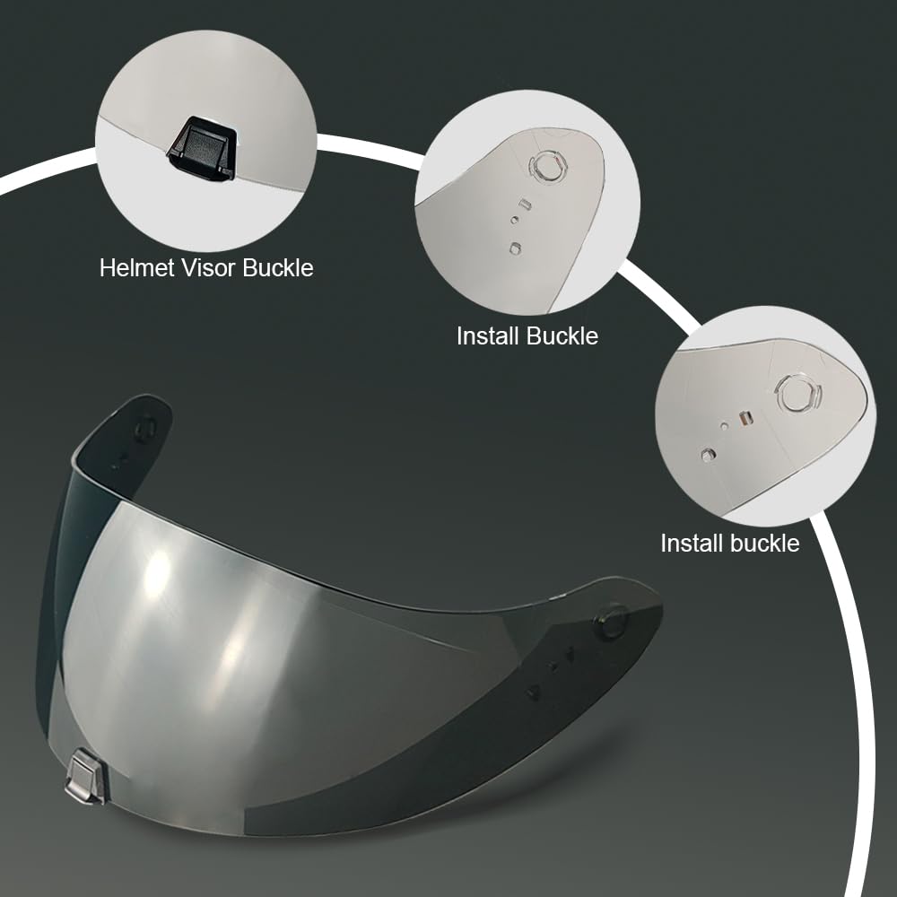 ZQIYDYP R420/R330 Helmet Shield Replacement,Helmet Visor for R420/R330 Helmet Lens Sun Protection Windshield (Black-day use only)