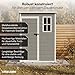 STEELSØN Novara Gerätehaus – Gartenschuppen mit Pultdach & Fenster – Gartenhaus 192x92x151 cm (HxTxB) – Geräteschuppen aus Kunststoff in Grau – Gartenhütte wetterfest & rostfrei – Schuppen