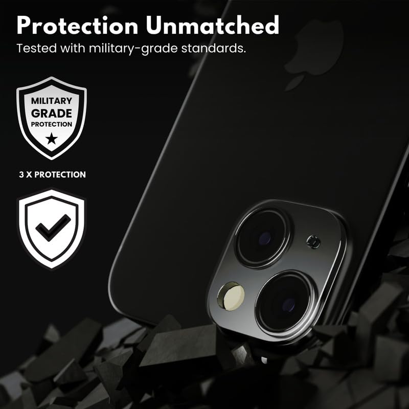 Image of CASEGEAR Clear iPhone 15 /15 Plus Camera Lens Protector | HD Clarity | Scratch Resistant | Complete Coverage | Easy Installation