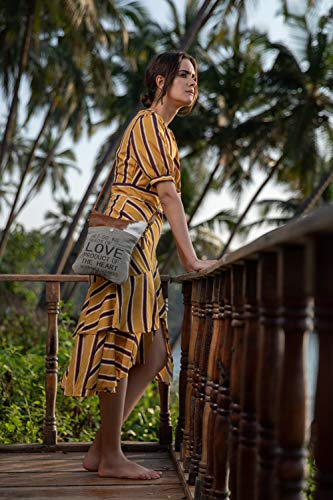 Seeds of Love Upcycled Canvas and Hair-On Cowhide Leather Crossbody Bag Small3