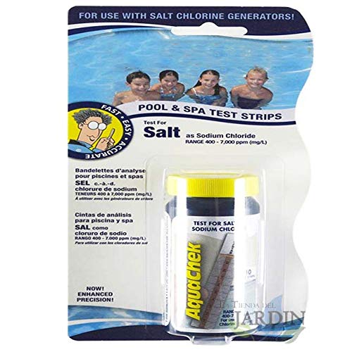 Bandes ANALYTIQUES pour le niveau de sel dans la piscine. Lot de 10 unités.