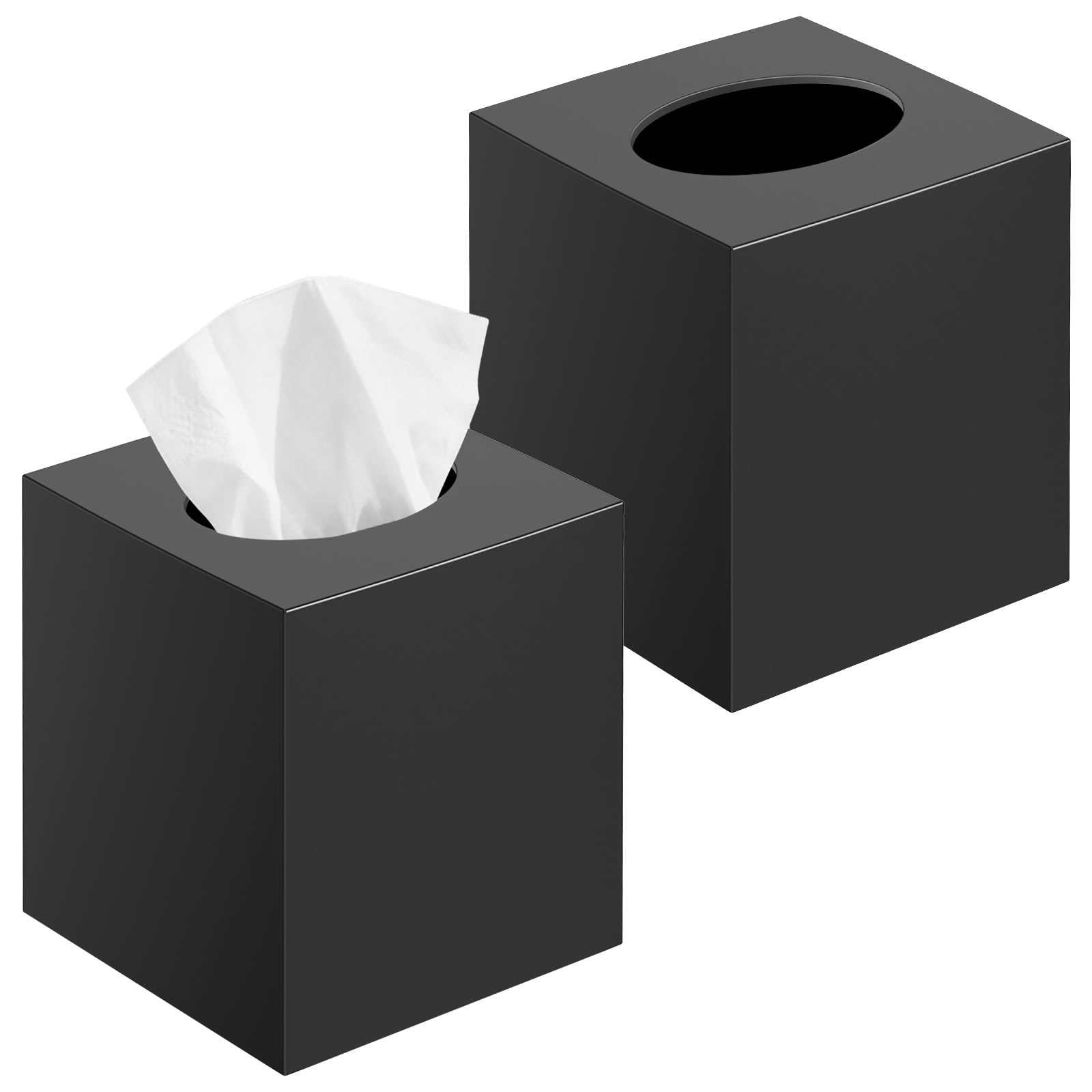 Tissue Box Holder, Acrylic Tissue Box Cover, Square Box of Tissues, Napkin Holder, Tissue Box Covers (Black 2)