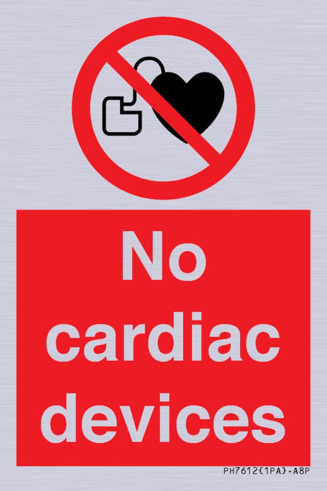 No cardiac devices Sign - 50x75mm - A8P