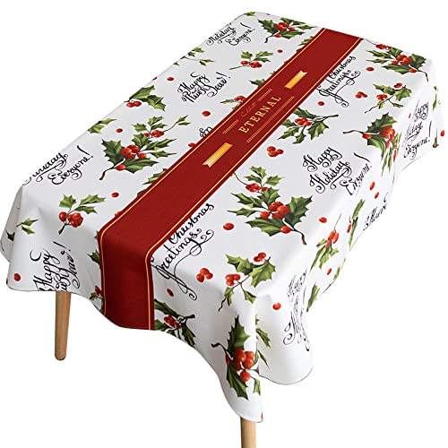 Tovaglia natalizia rettangolare tovaglia tovaglia impermeabile lavabile tovaglia antimacchia per interni ed esterni decorazioni da tavola per feste di Natale