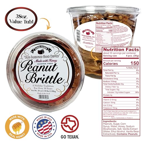 image for brittle-brittle Peanut Brittle Candy, Handmade Old Fashioned Peanut Br