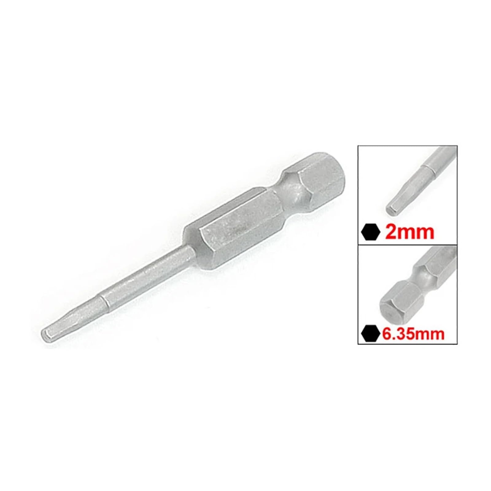 Juego de 10 puntas de destornillador hexagonales de punta de 2 mm magnéticas de 6,35 mm