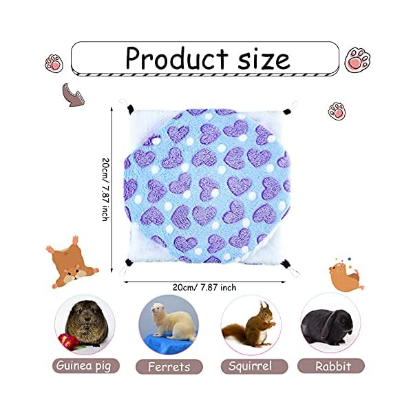 2 pieces small guinea pig rat hammock guinea pig hamster ferret hanging hammock toys bed for small animals chinchilla parrot sugar glider ferret squirrel playing - image 3