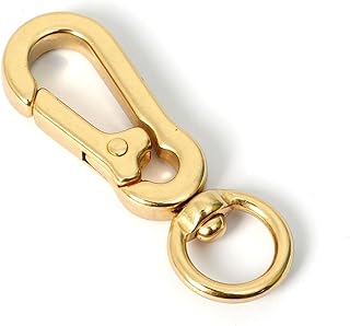 真鍮 キーホルダー 1個入り 回転カン レバー ストラップ フック ナスカン 回