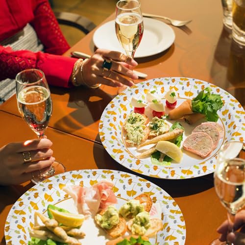 Ginkgo-Paper-Plates-10-Inch-Bulk-100-Count-Heavy-Duty-Disposable-Thanksgiving-Plates-and-Fall-Friends-Party-Paper-Plates-and-Daily-Use Ginkgo Paper Plates 10 Inch Bulk 100 Count Heavy Duty Disposable Thanksgiving Plates and Fall Friends Party Paper Plates and Daily Use