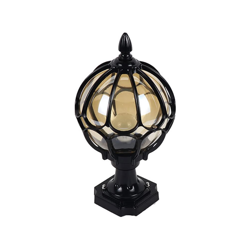 Luminaires imperméables de lampe de colonne de lampadaire extérieur, luminaire de pilier de lanterne de poteau extérieur, lampadaire extérieur, avec abat-jour en verre transparent, finition no