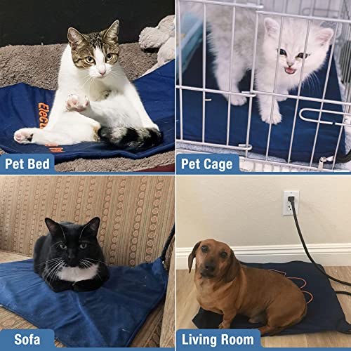 Namsan Hunde Heizdecke 60X45 cm Katzen Heizkissen Wärmematte mit Thermostat Heizmatte für Hundehütte Katzenhütte Aussen (Blau)