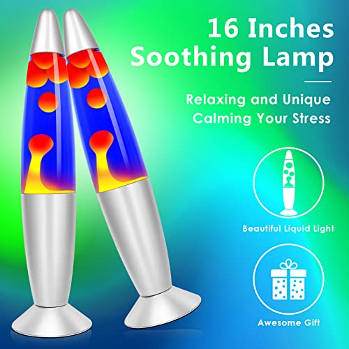 Image of 16inches Magma Lamp Purple and Orange for Kids and Adults- Big Motion Night Lights with Purple Blue Liquid Orange Wax, Gifts for Teens Boys Girls