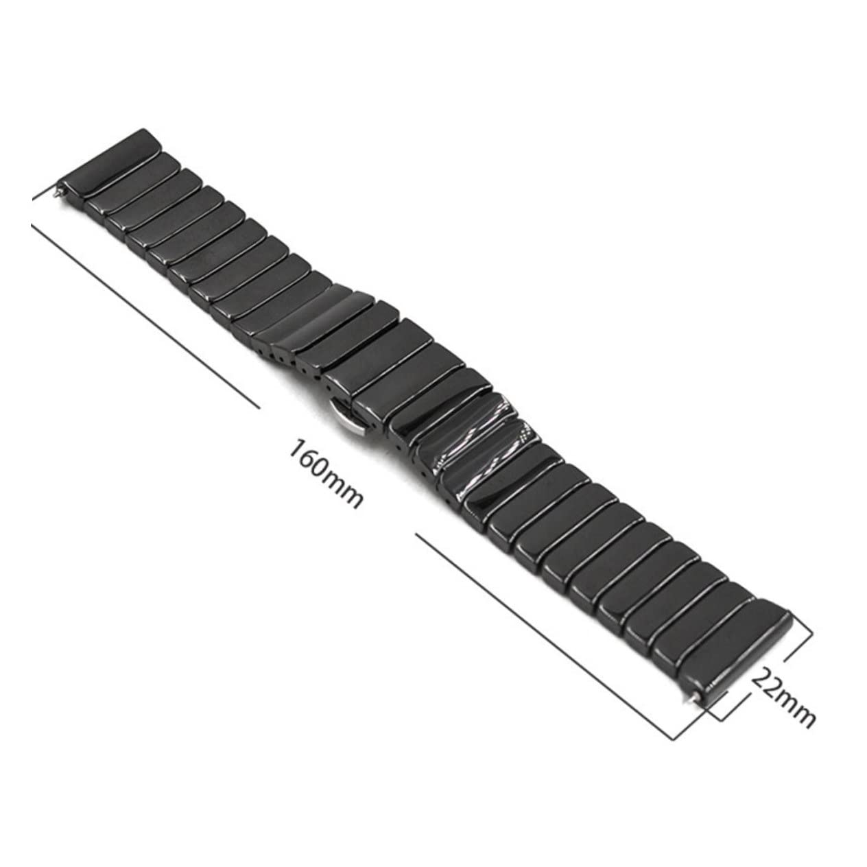 Artibetter Cinturino Orologio Ceramico 22mm Nero per Watch 1/2/2s | Fibbia in Metallo, Sostituzione per Smart Watch, Profilo Elegante Unisex