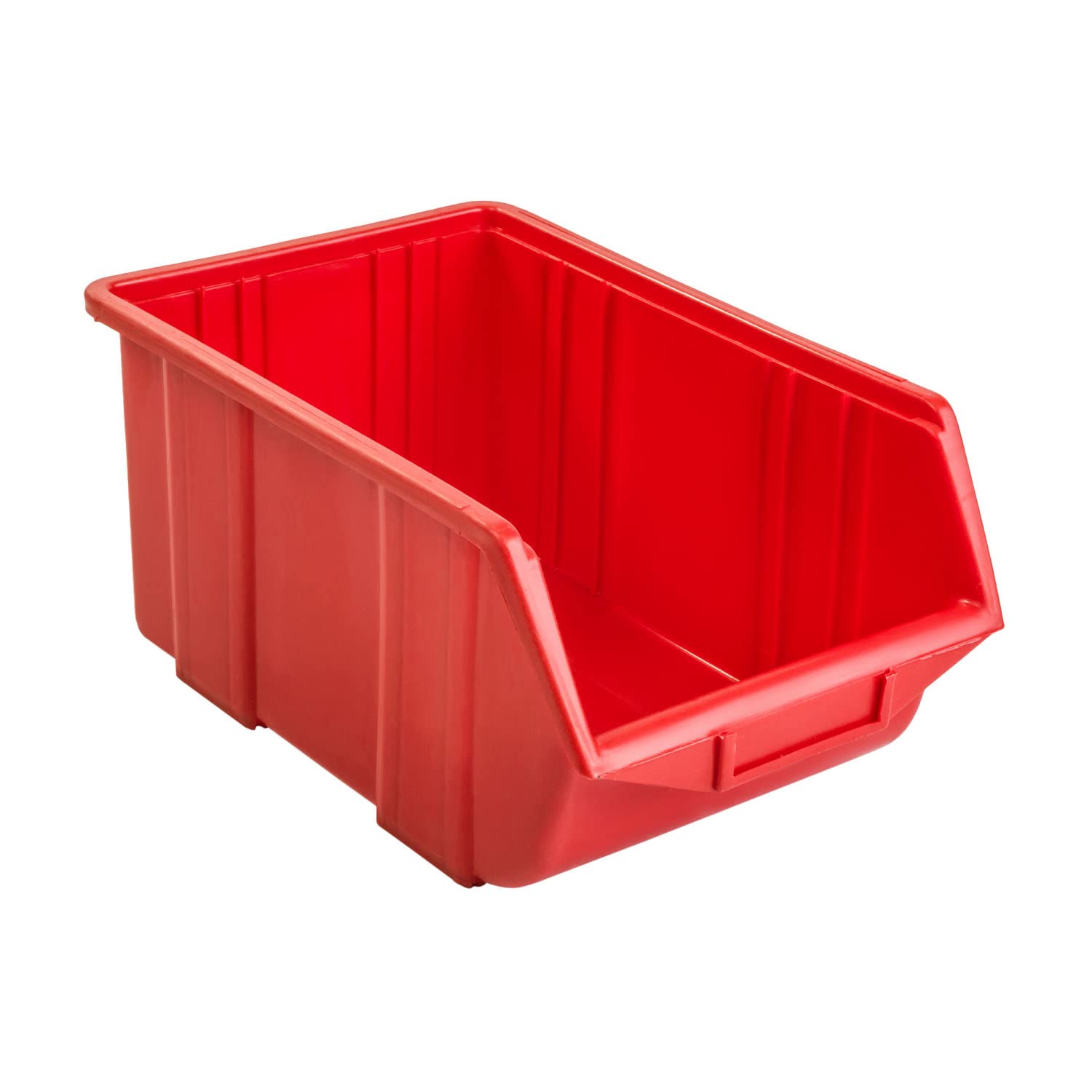 botle 10 cajas clasificadoras para taller, apilables, cajas de almacenamiento, caja de almacenamiento, caja ecológica, color rojo, 34,5 x 22,5 x 16,5 cm