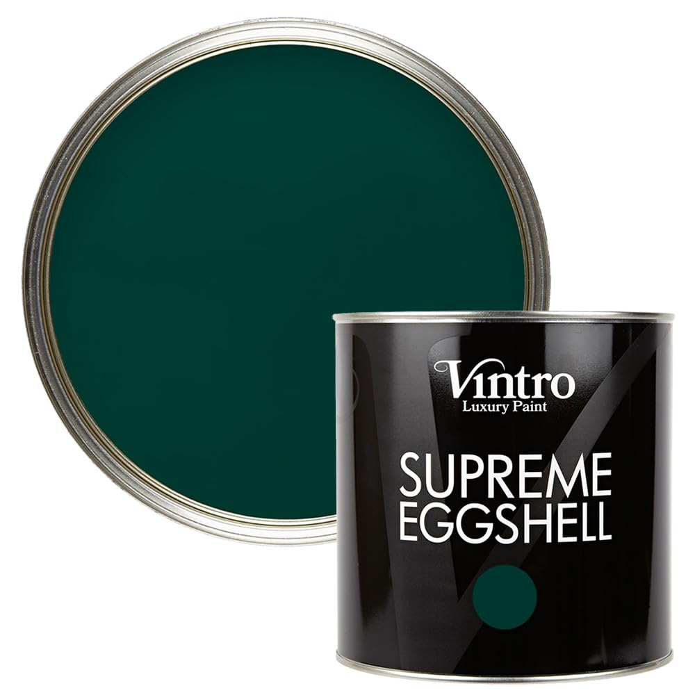 Vintro Paint Woodpecker Green Eggshell Paint 2.5L - Satin Finish - Interior/Exterior Walls, Woodwork & Metalwork