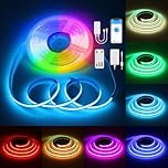 ALITOVE 24V RGB COB LED Strip Lights Kit 10M Dimmable Multicolor LED Strip Lights Flexible High-Density LED Tape Ligh for Party Bar Home Christmas Decoration with Dimmer and Power Adapter