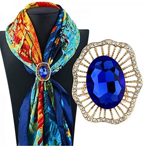 Brooches de cristal de fleur pour femmes et clip de bague pour echarpe
